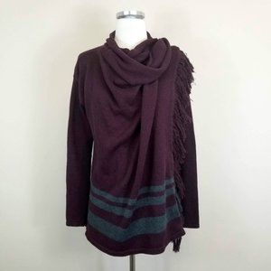 NWOT Cabi Port Fringe Plum Wrap - Medium